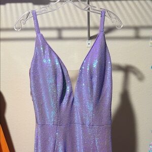 Elegant Purple Sequin Prom Dress Ashley Lauren